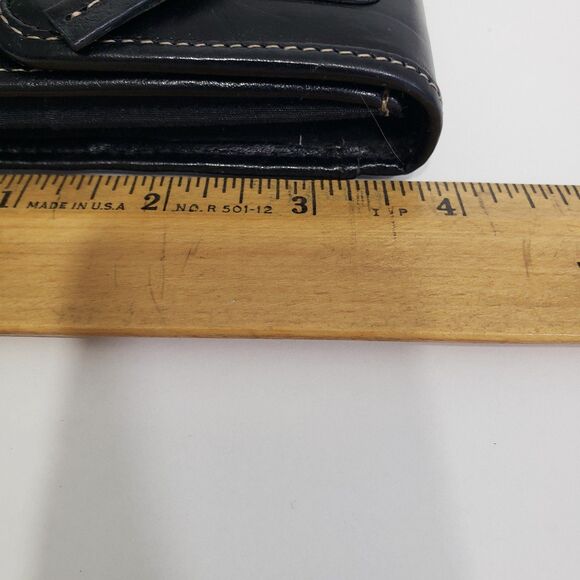 Women's Genuine Leather Black Wallet; Approx 8 x 4 - Picture 6 of 10
